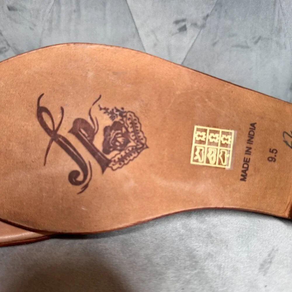 Free People Mila Minimal Rose‎ Gold Leather Flat Sandal Size 9 1/2 NEW WITH TAG